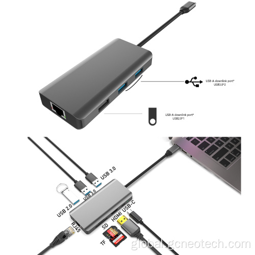 Multiport Type C Docking Station 8-in-1 USB-C Multiport Docking Station Manufactory